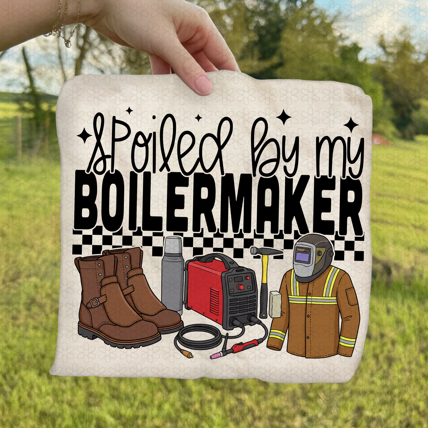 Spoiled By My Boilermaker Completed Tee