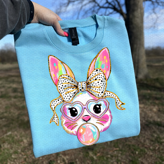 Tie Dye Bubble Gum Bunny DTF Transfer