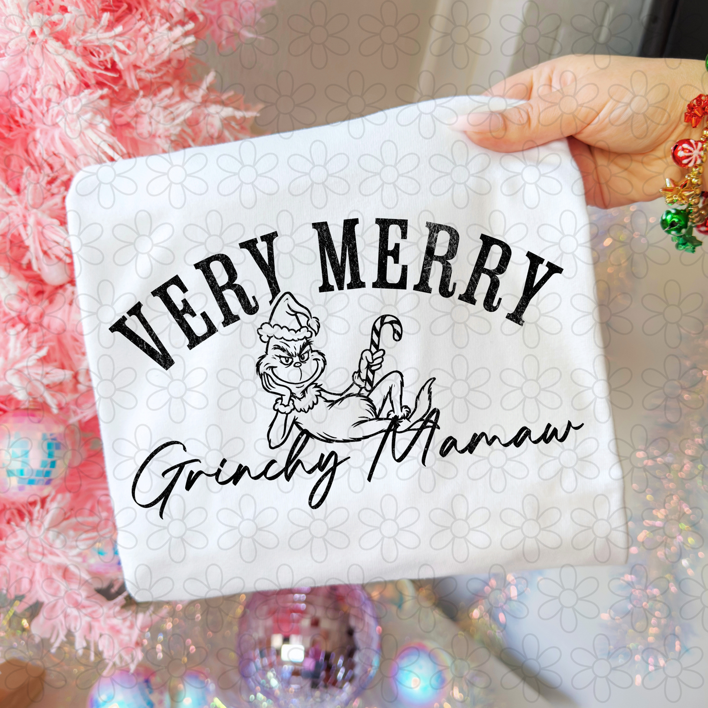 Very Merry Grinchy Name Black (Multiple Options) DTF Transfer