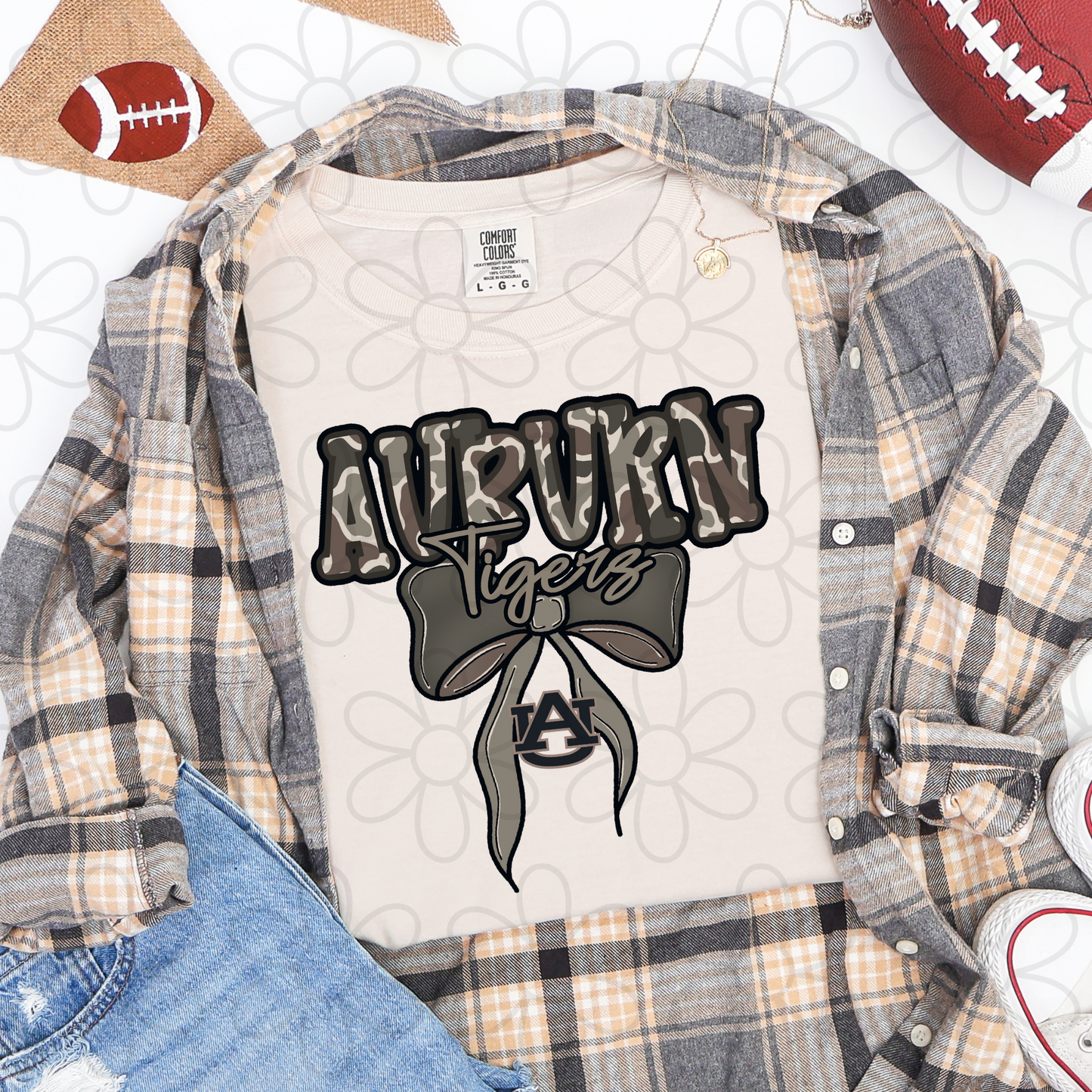 Camo Sports Teams Bow (Multiple Options) DTF Transfer