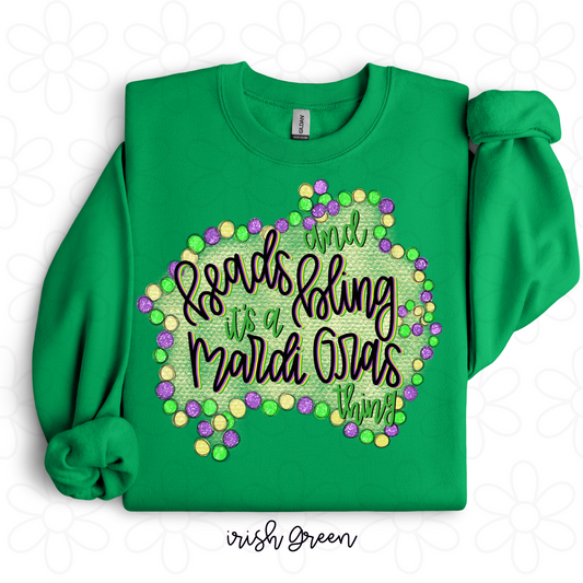 Beads and Bling it's A Mardi Gras Thing Completed Tee