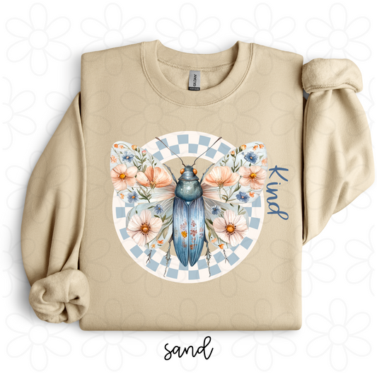 Kind Floral and Check Completed Tee