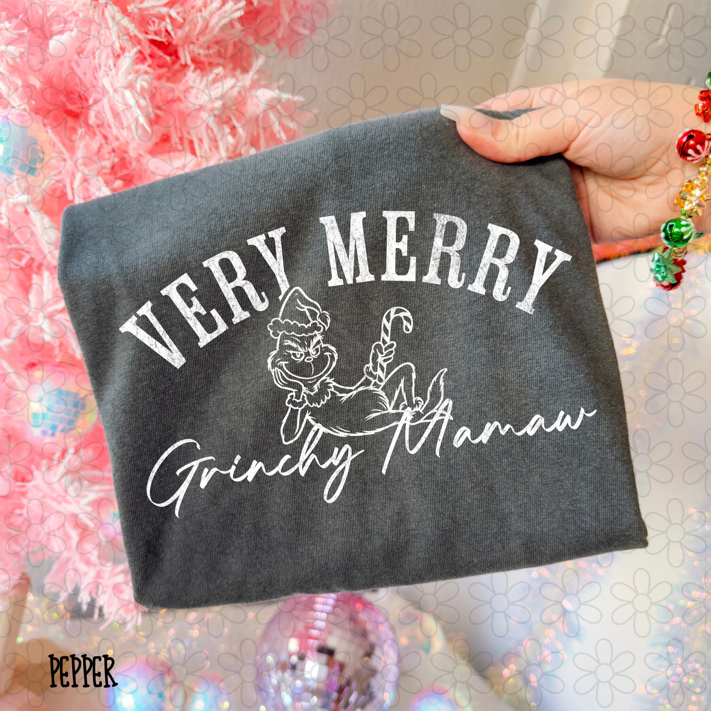 Very Merry Grinchy Name White (Multiple Options) DTF Transfer