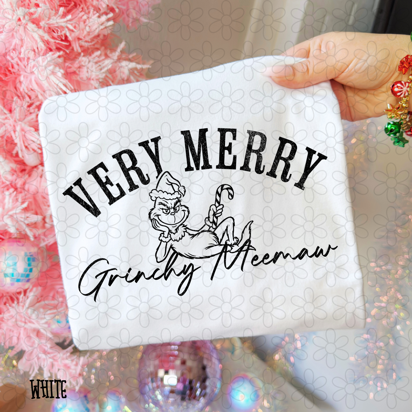 Very Merry Grinchy Name Black (Multiple Options) DTF Transfer