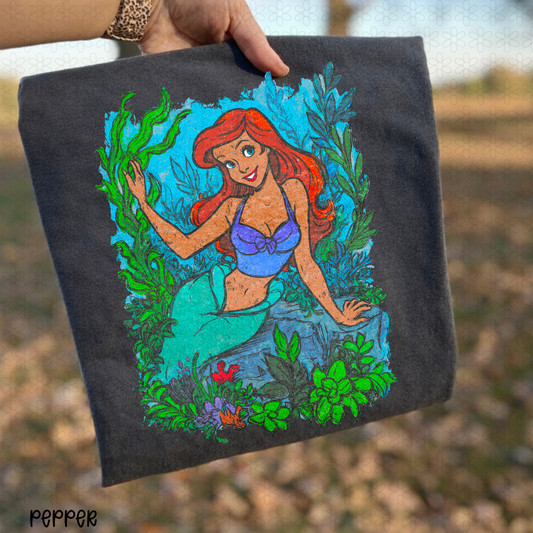 Retro Mermaid Completed Tee