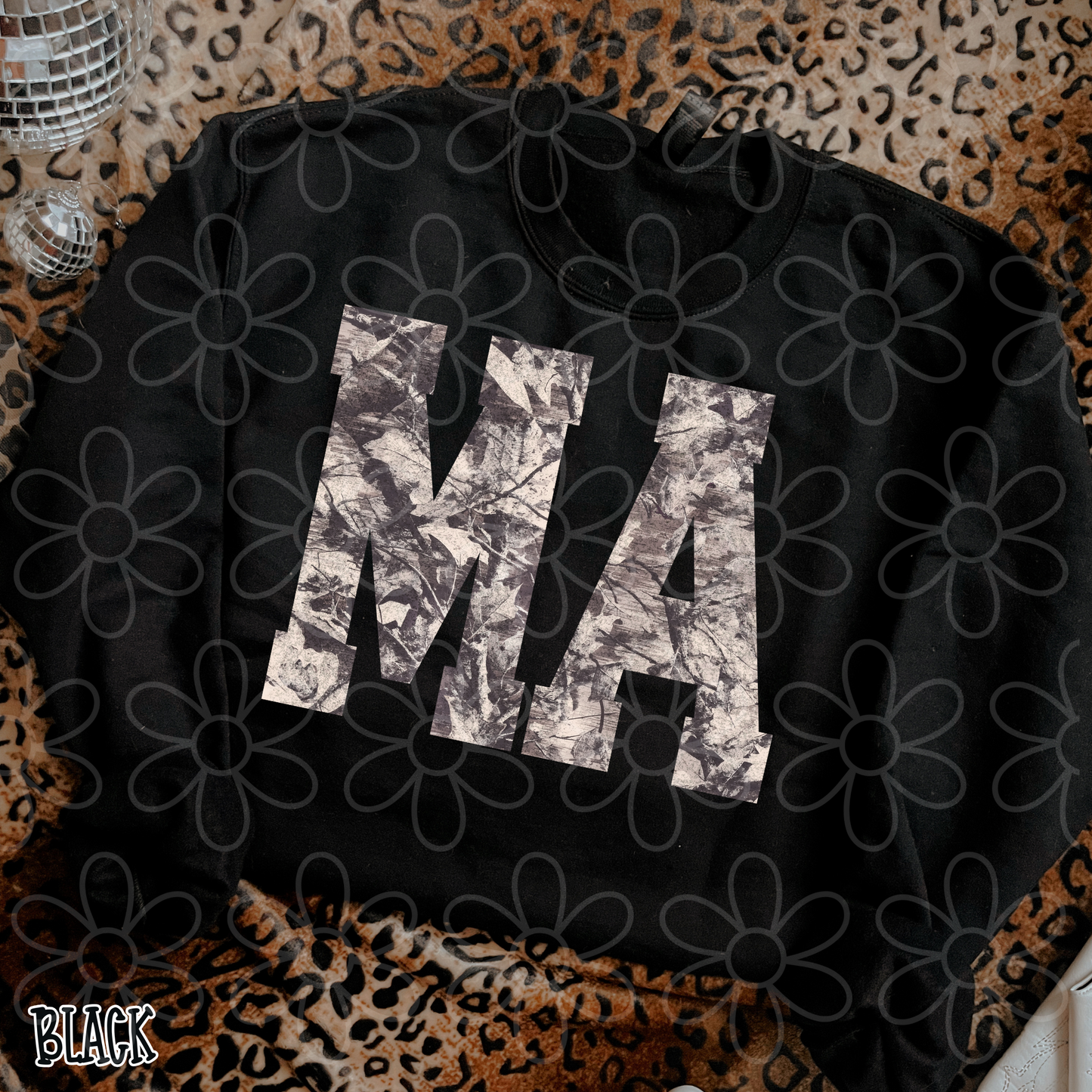 Leafy Camo State Abbreviations (Multiple Options) ( DTF Transfer