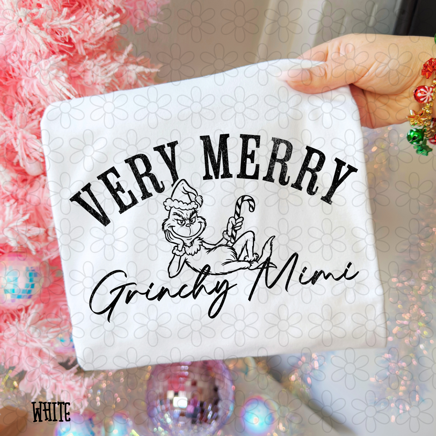 Very Merry Grinchy Name Black (Multiple Options) DTF Transfer