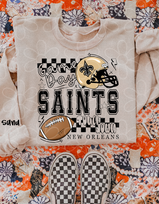 Game Day Checkered Football Teams (Multiple Options) DTF Transfer