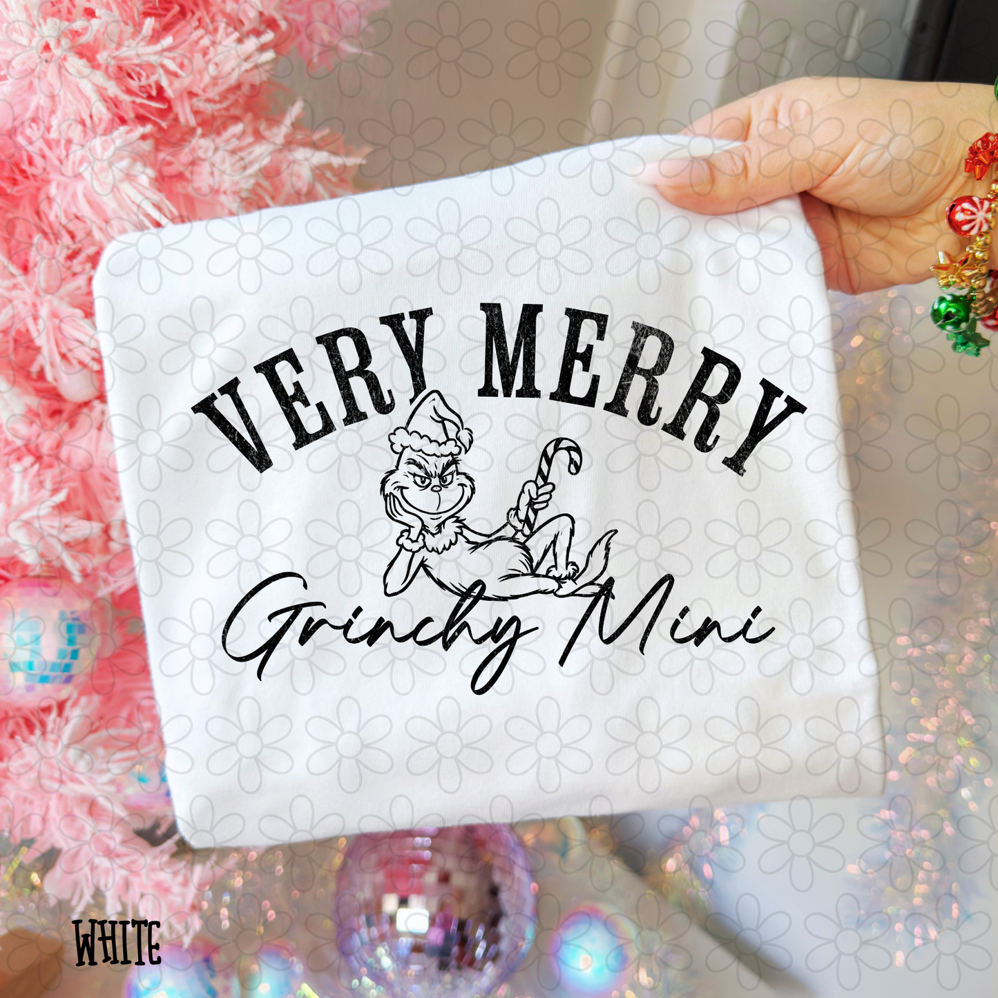 Very Merry Grinchy Name Black (Multiple Options) DTF Transfer