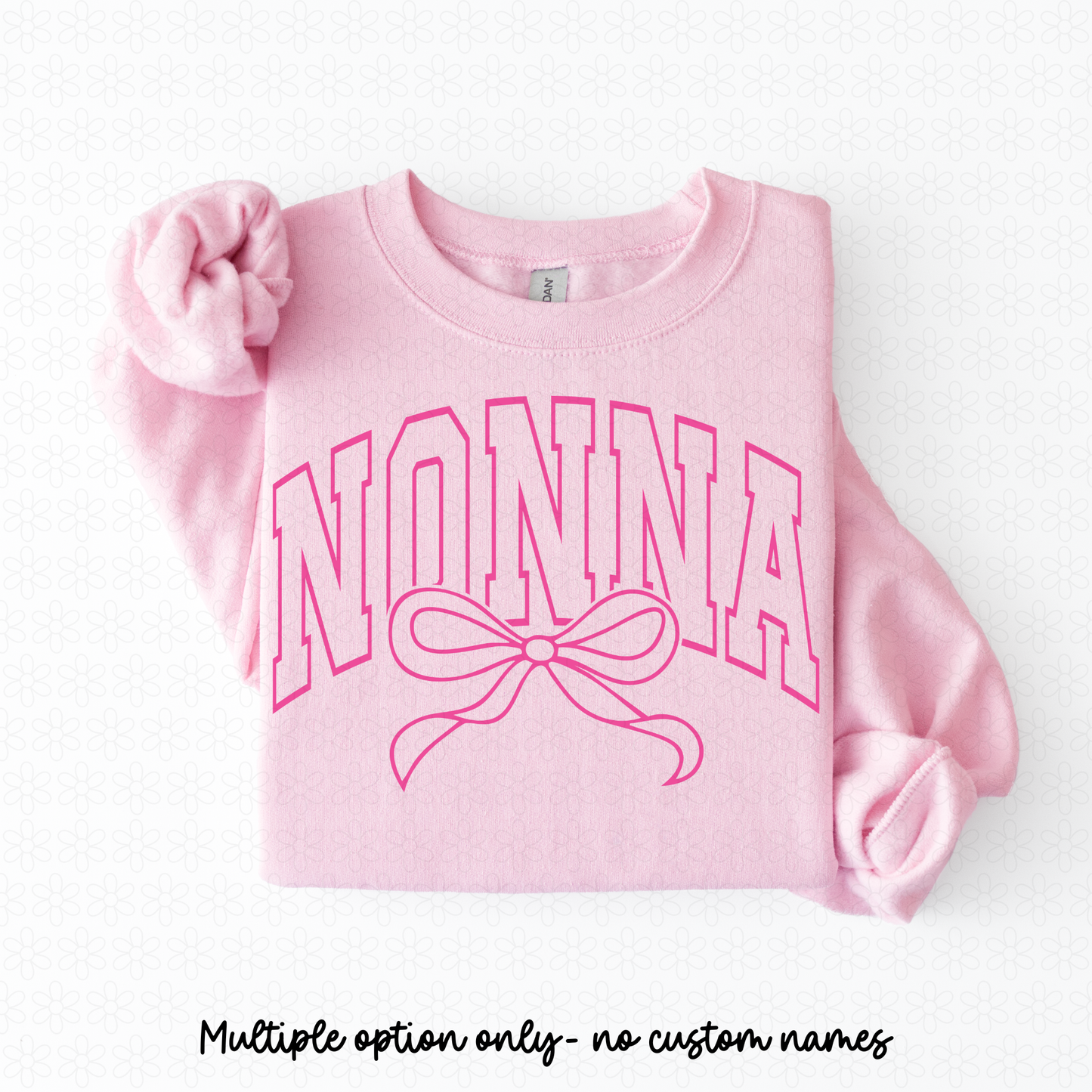 Varsity Pink Bow Name (Multiple Options- No Customs) Completed Tee