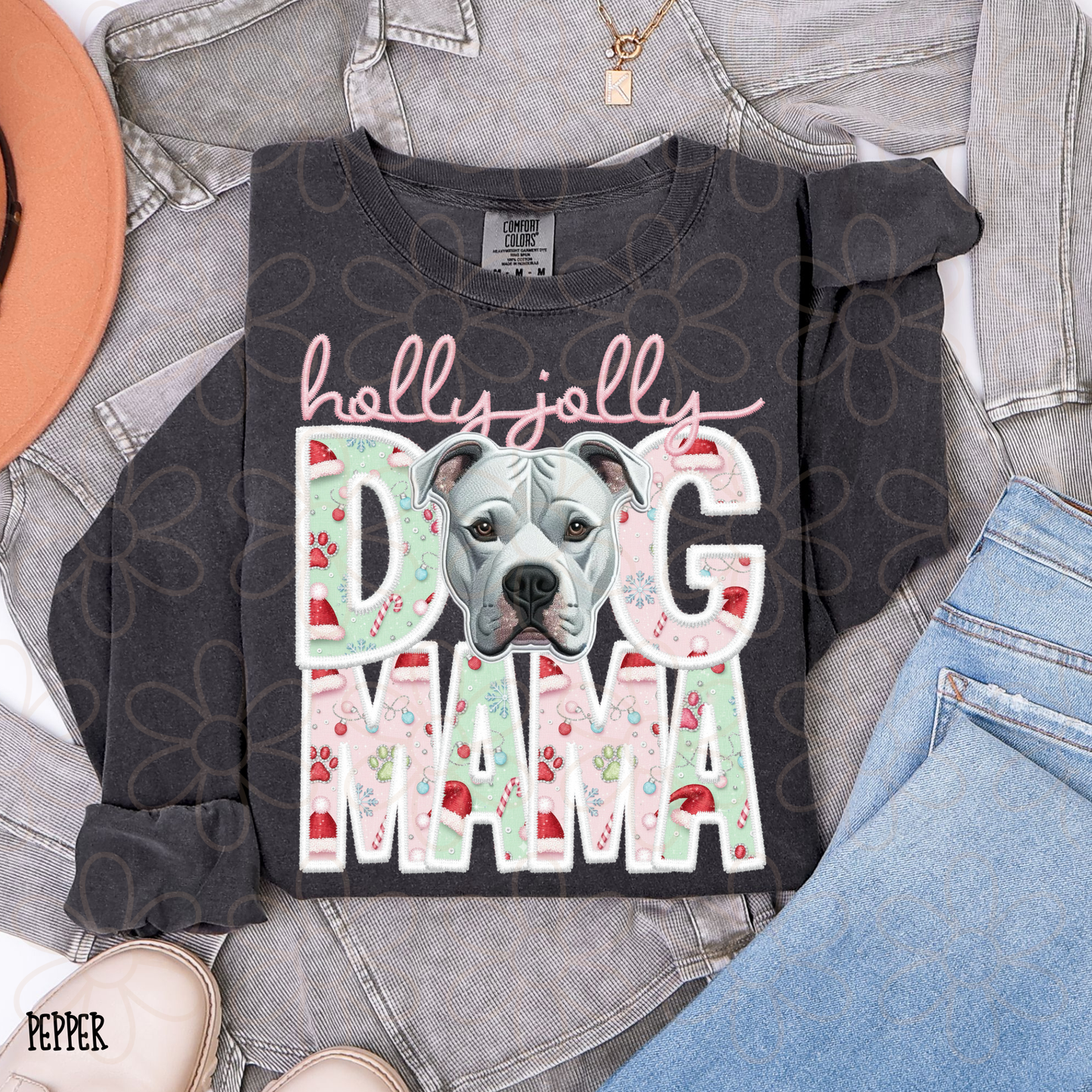Holly Jolly Dog Mama (Multiple Options) Completed Tee