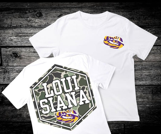 Front & Back Camo ‘Louisiana’ 🏈 Completed Tee