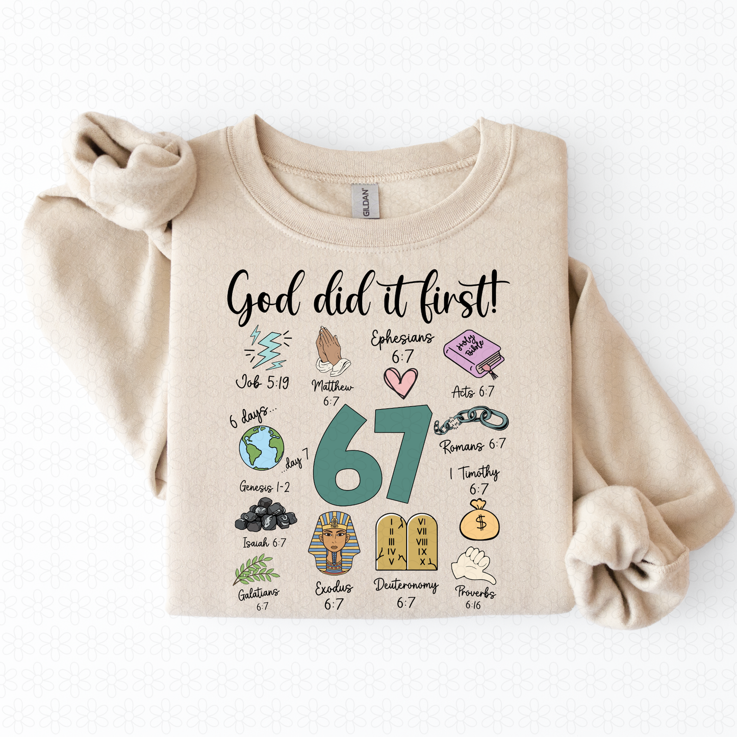 67 God Did It First Collage Black Completed Tee
