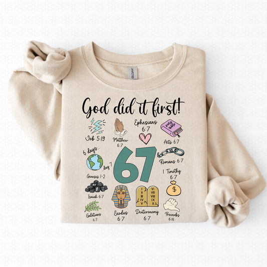 67 God Did It First Collage Black Kids Completed Tee