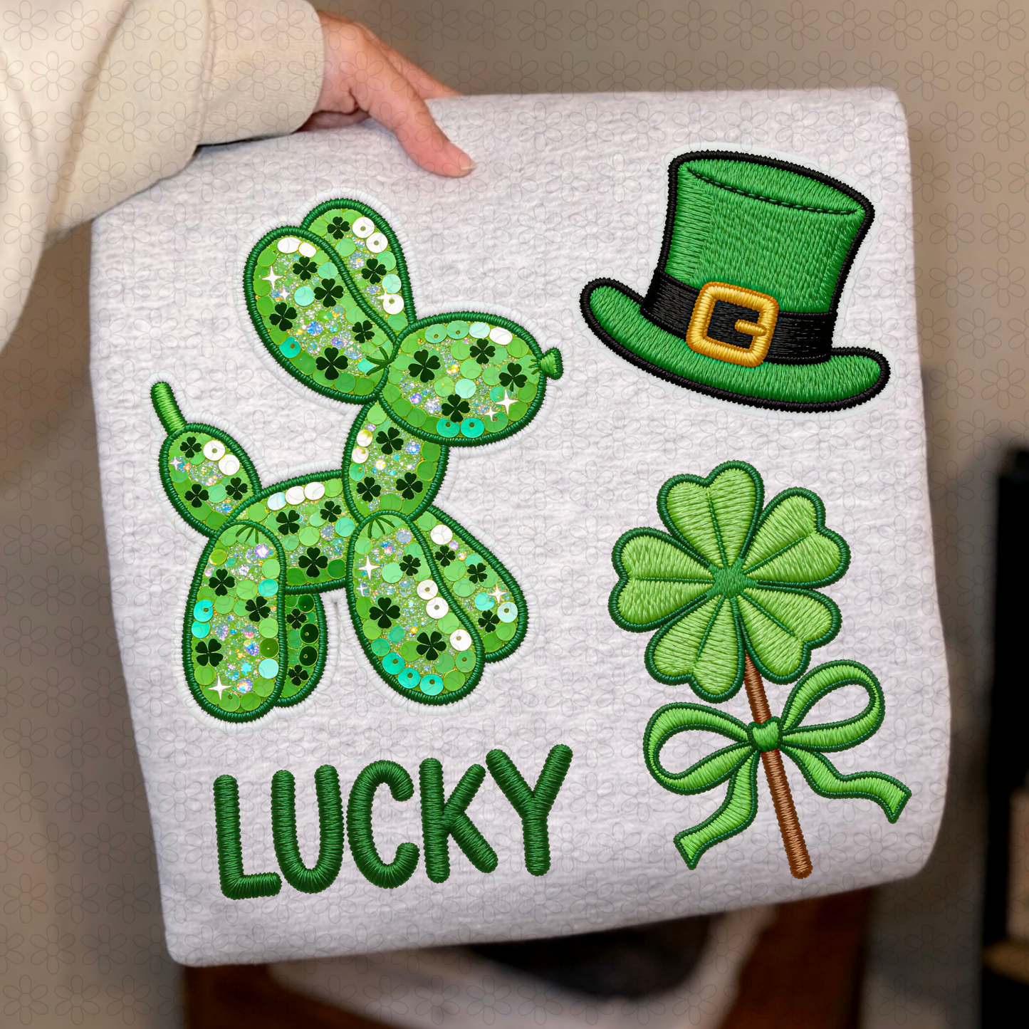 Lucky Sequenced Balloon Dog Completed Tee