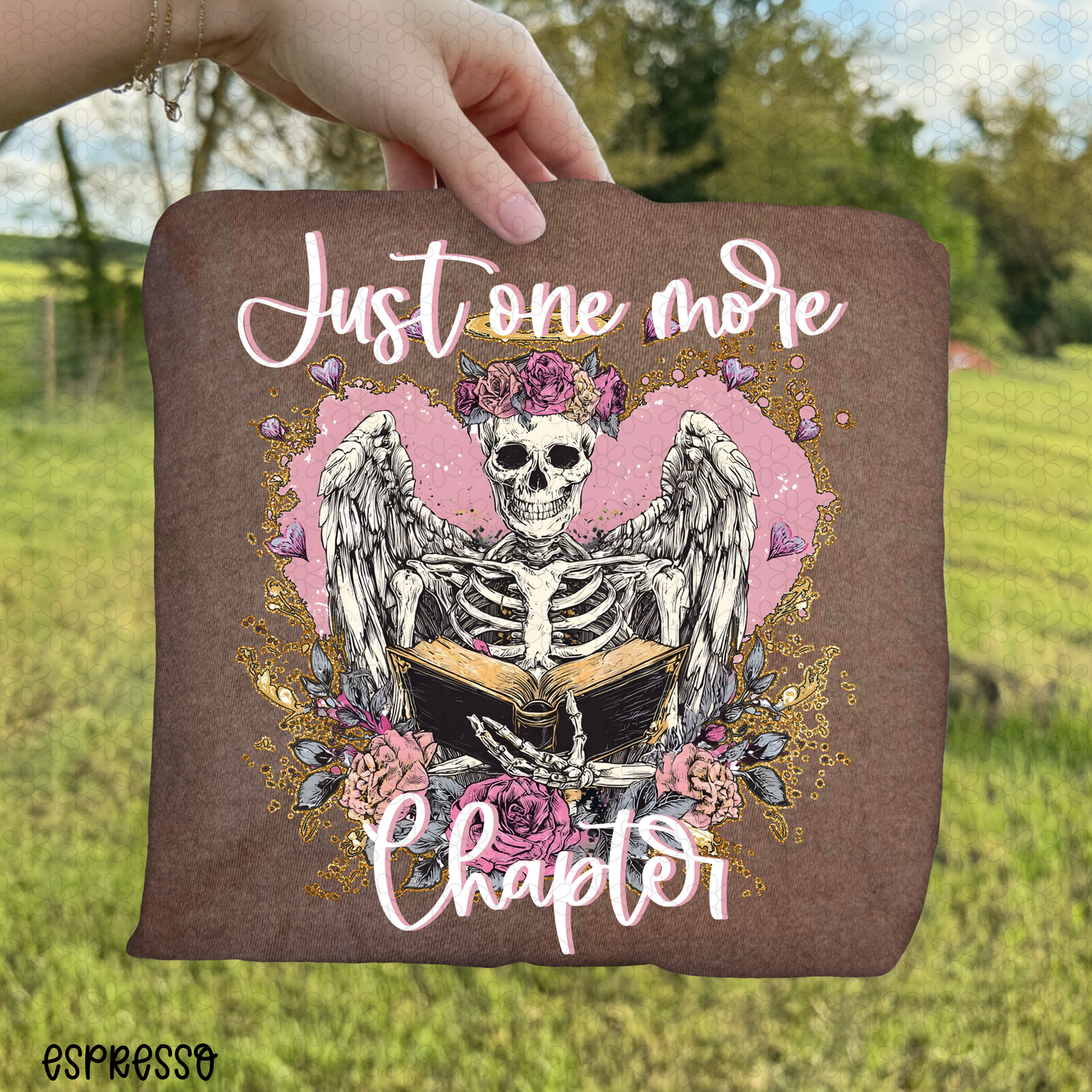 Skeleton Reading Just One More Chapter DTF Transfer