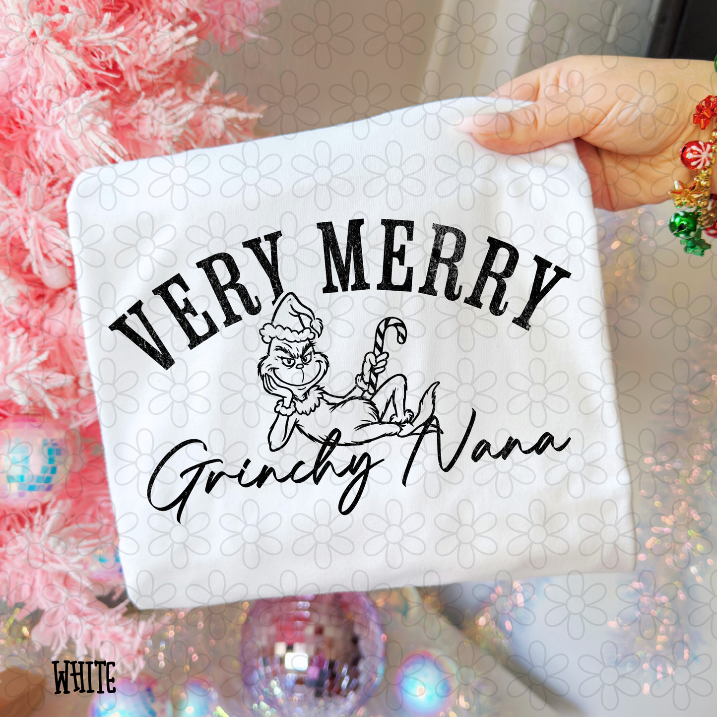 Very Merry Grinchy Name Black (Multiple Options) DTF Transfer