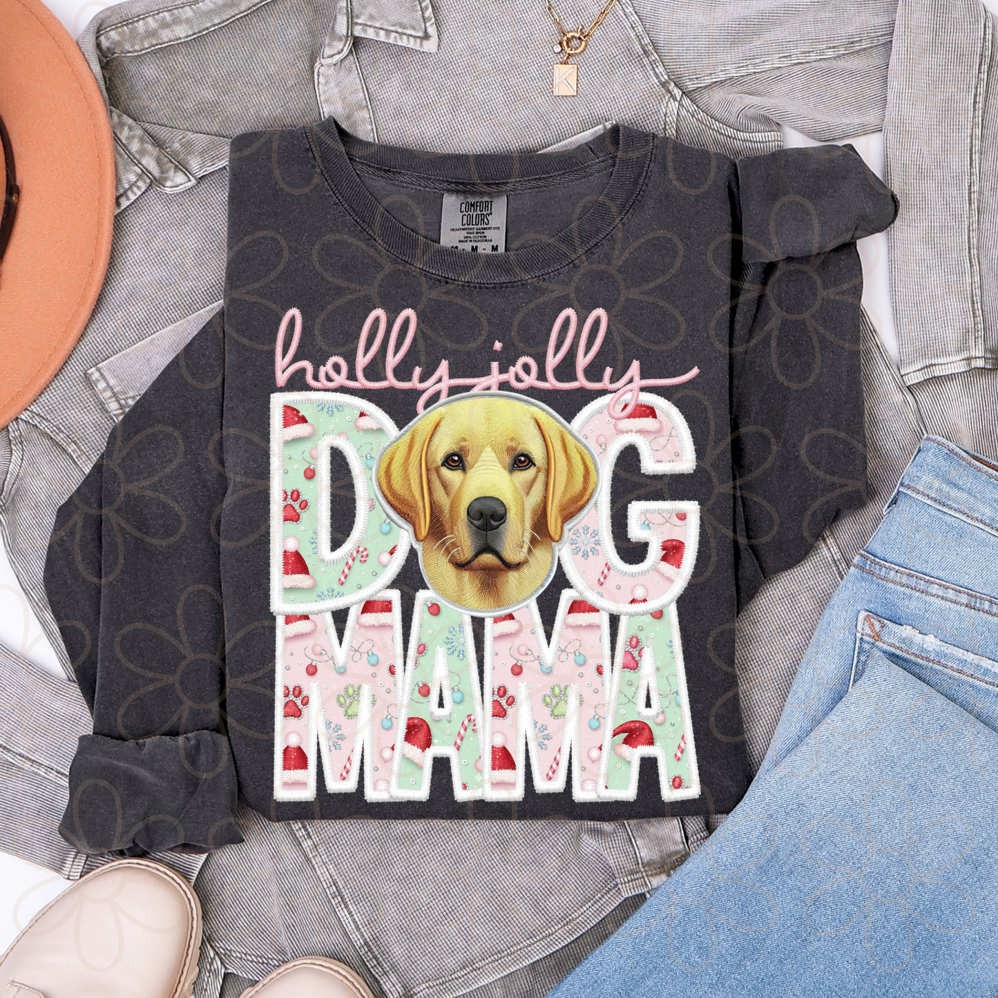 Holly Jolly Dog Mama (Multiple Options) Completed Tee