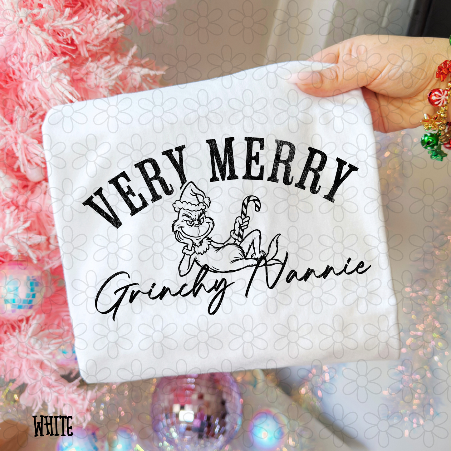 Very Merry Grinchy Name Black (Multiple Options) DTF Transfer