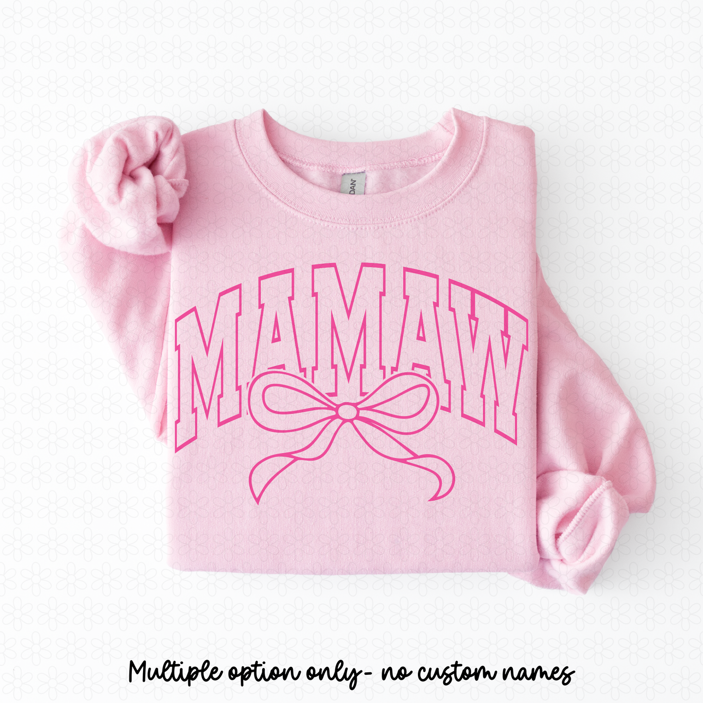Varsity Pink Bow Name (Multiple Options- No Customs) DTF Transfer