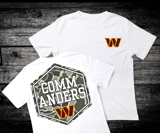 Front & Back Camo ‘Commanders’ 🏈 Completed Tee