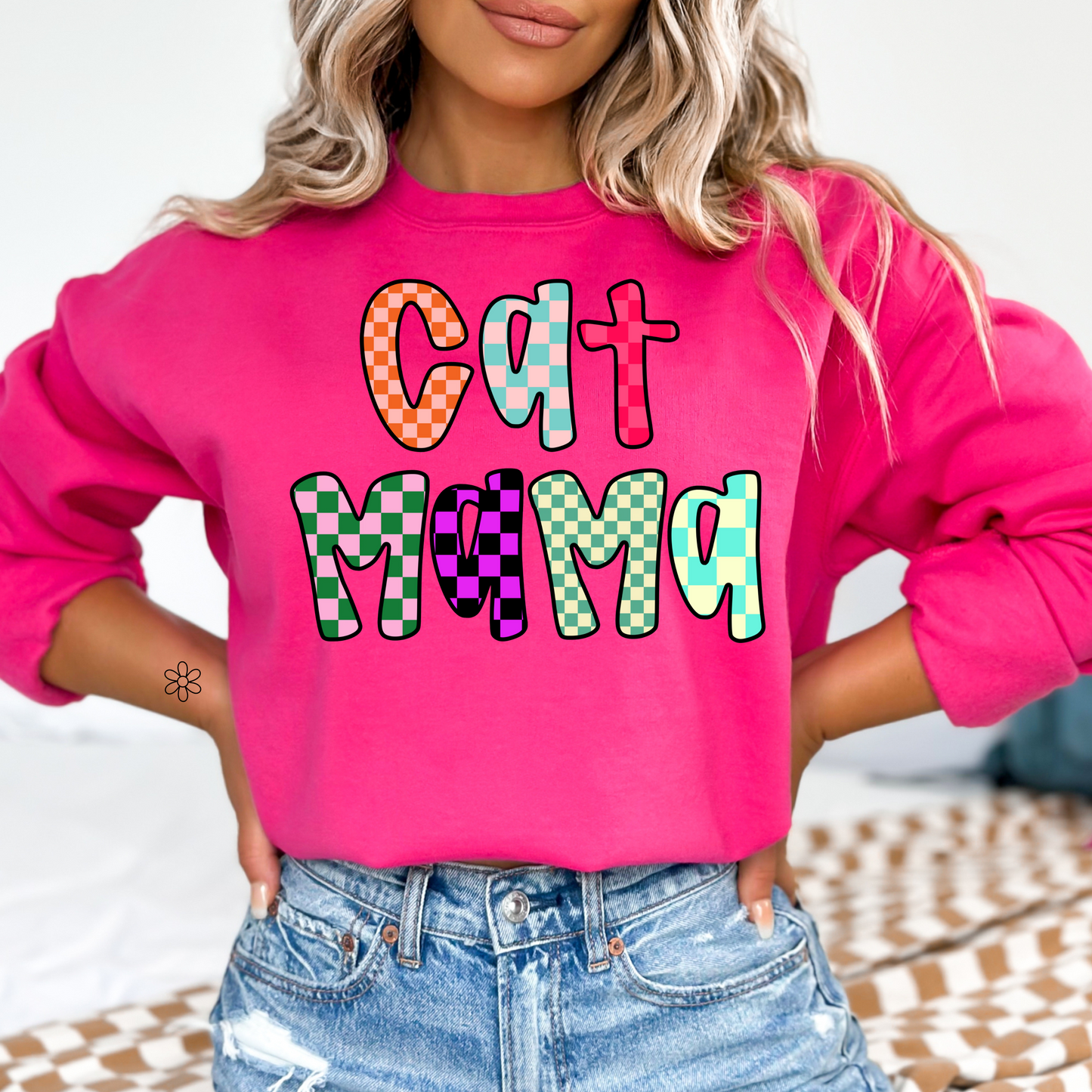 Checkered Bight CAT MAMA Completed Tee