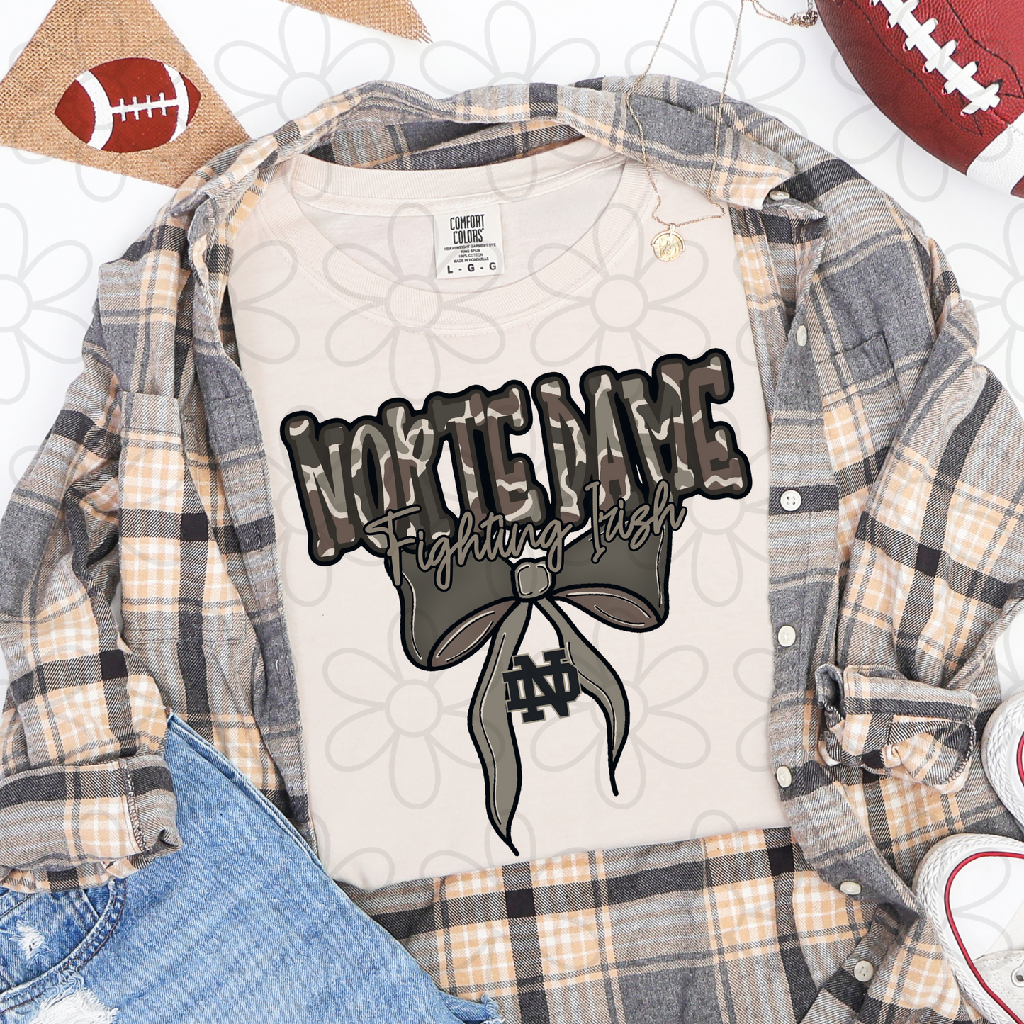 Camo Sports Teams Bow (Multiple Options) Completed Tee