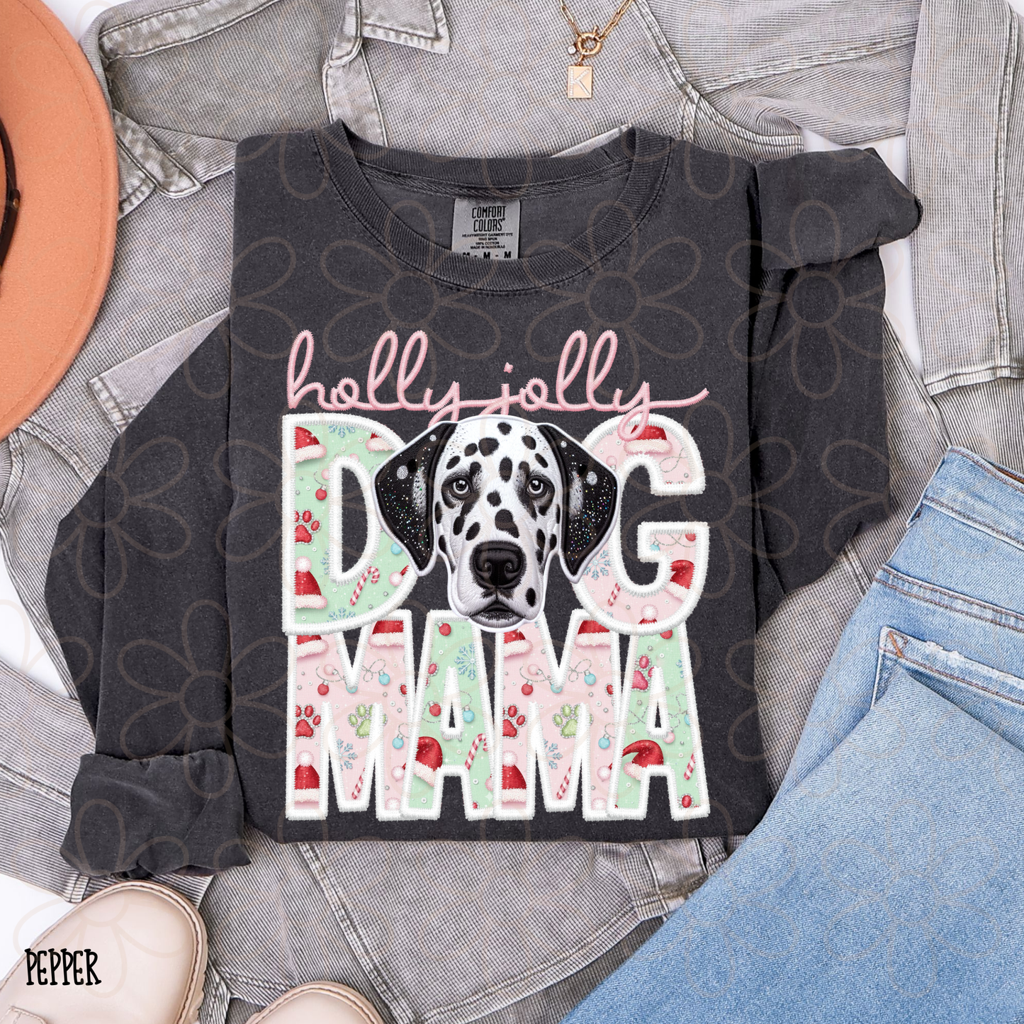Holly Jolly Dog Mama (Multiple Options) Completed Tee