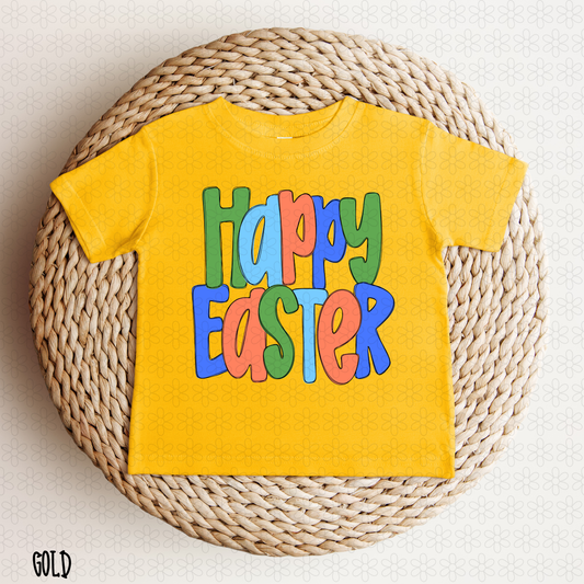 Green Blue Orange Happy Easter Completed Tees