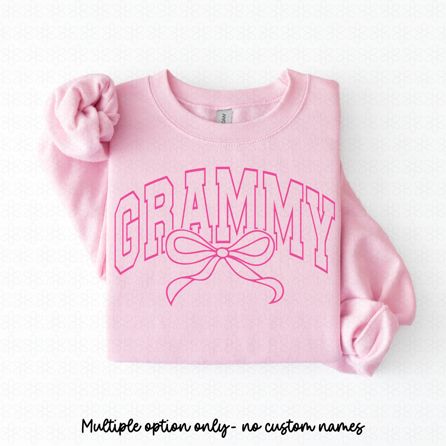 Varsity Pink Bow Name (Multiple Options- No Customs) DTF Transfer