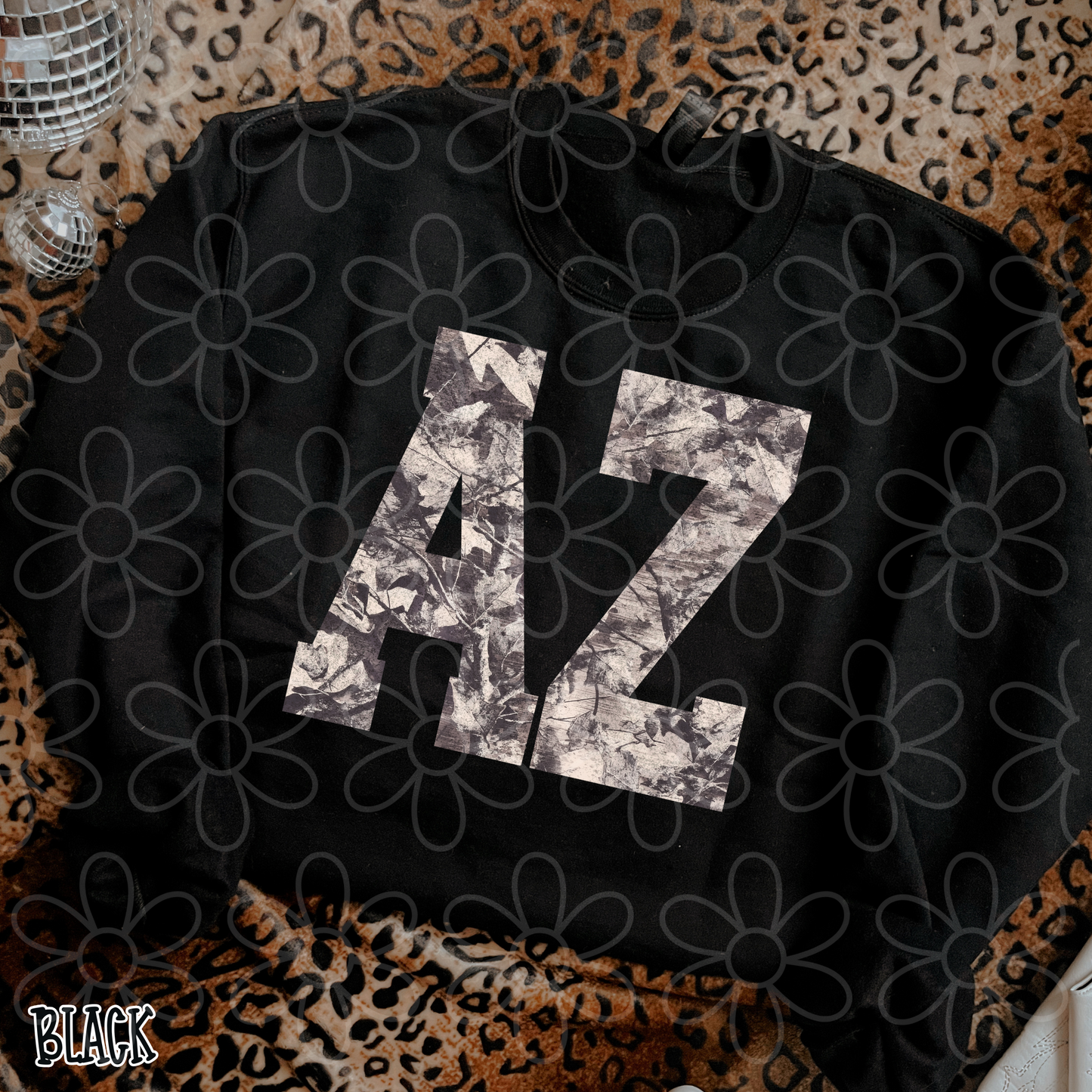 Leafy Camo State Abbreviations (Multiple Options) ( DTF Transfer