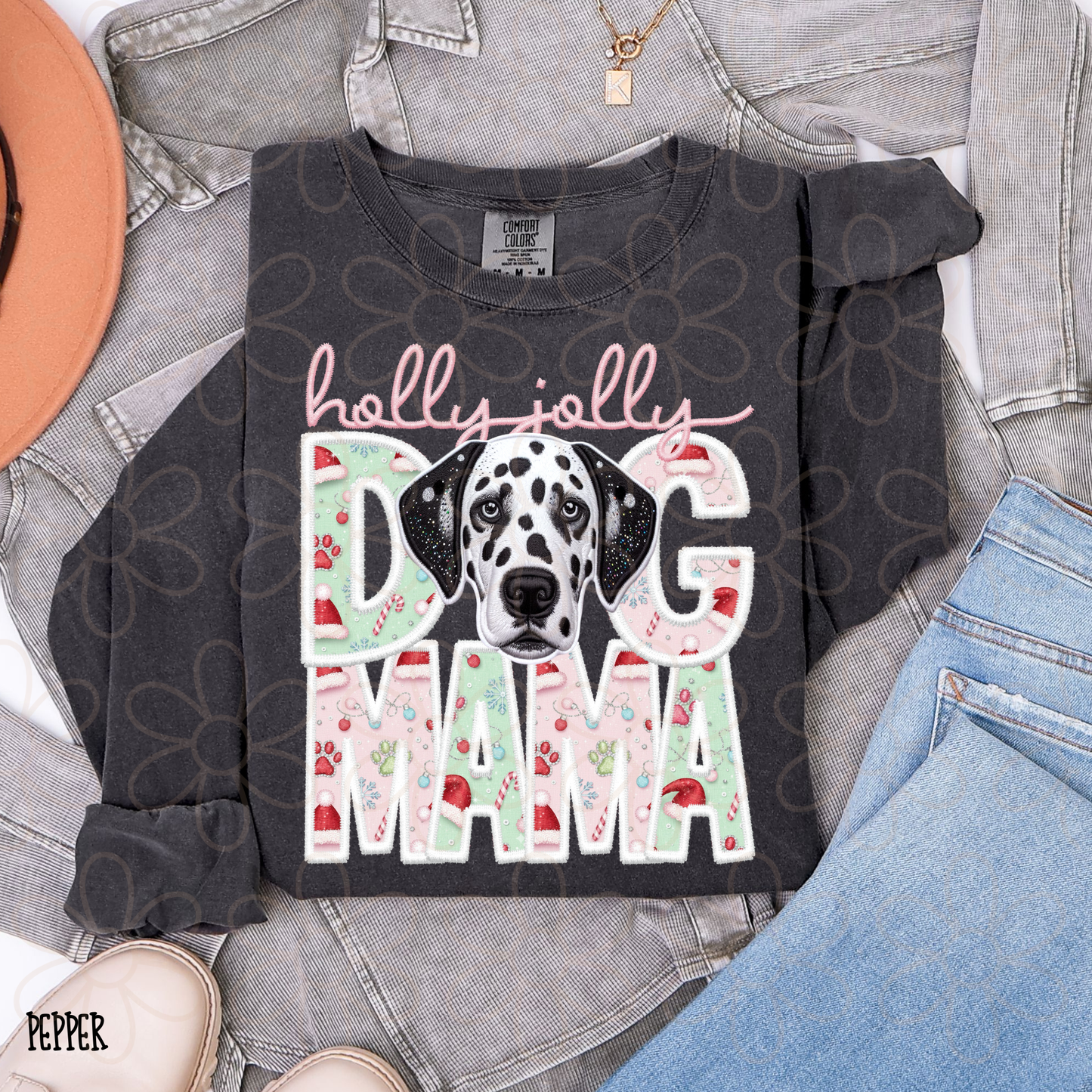Holly Jolly Dog Mama (Multiple Options) Completed Tee