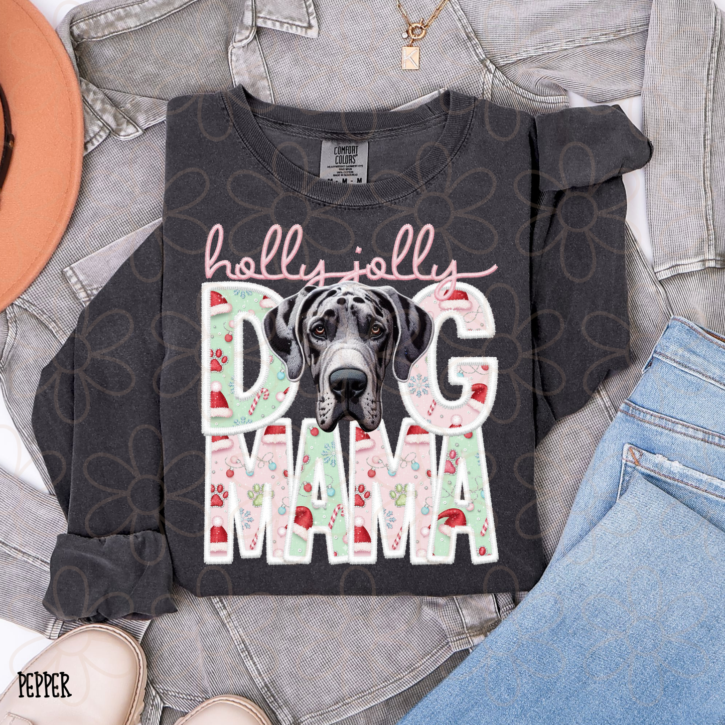 Holly Jolly Dog Mama (Multiple Options) DTF Transfer