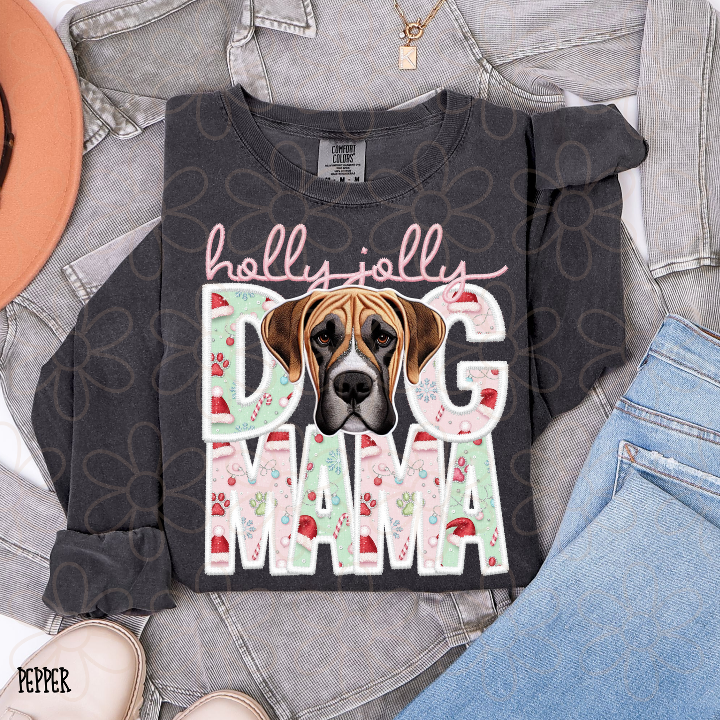 Holly Jolly Dog Mama (Multiple Options) Completed Tee