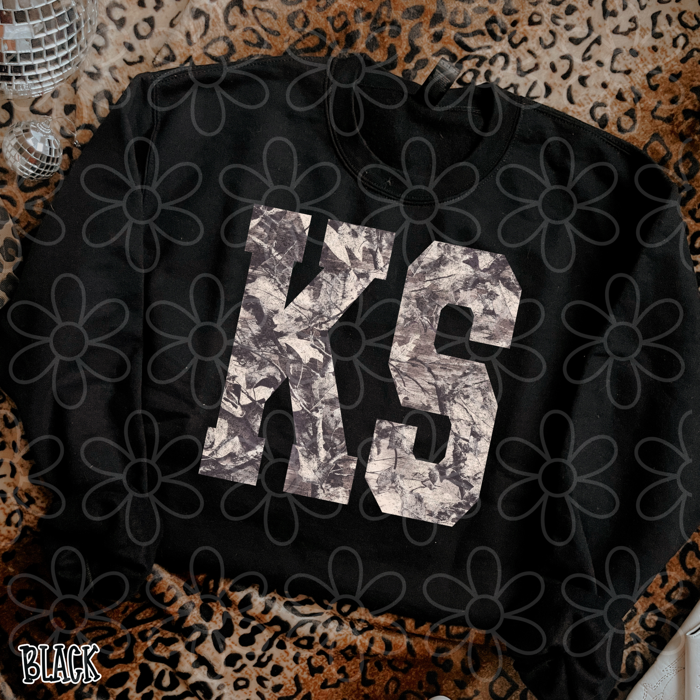 Leafy Camo State Abbreviations (Multiple Options) Kids Completed Tee