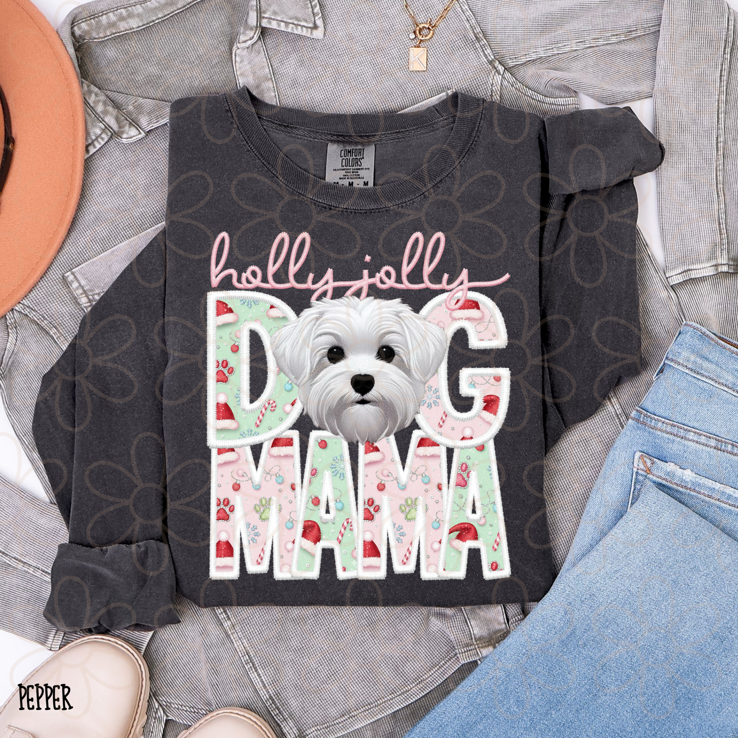 Holly Jolly Dog Mama (Multiple Options) DTF Transfer