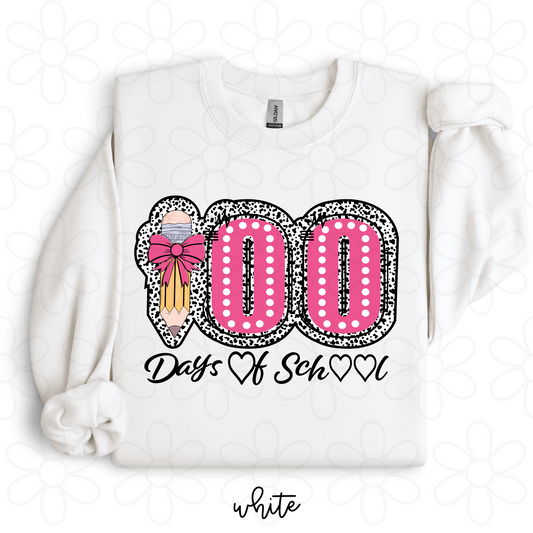 100 Days Of School Pink Leopard Completed Tee