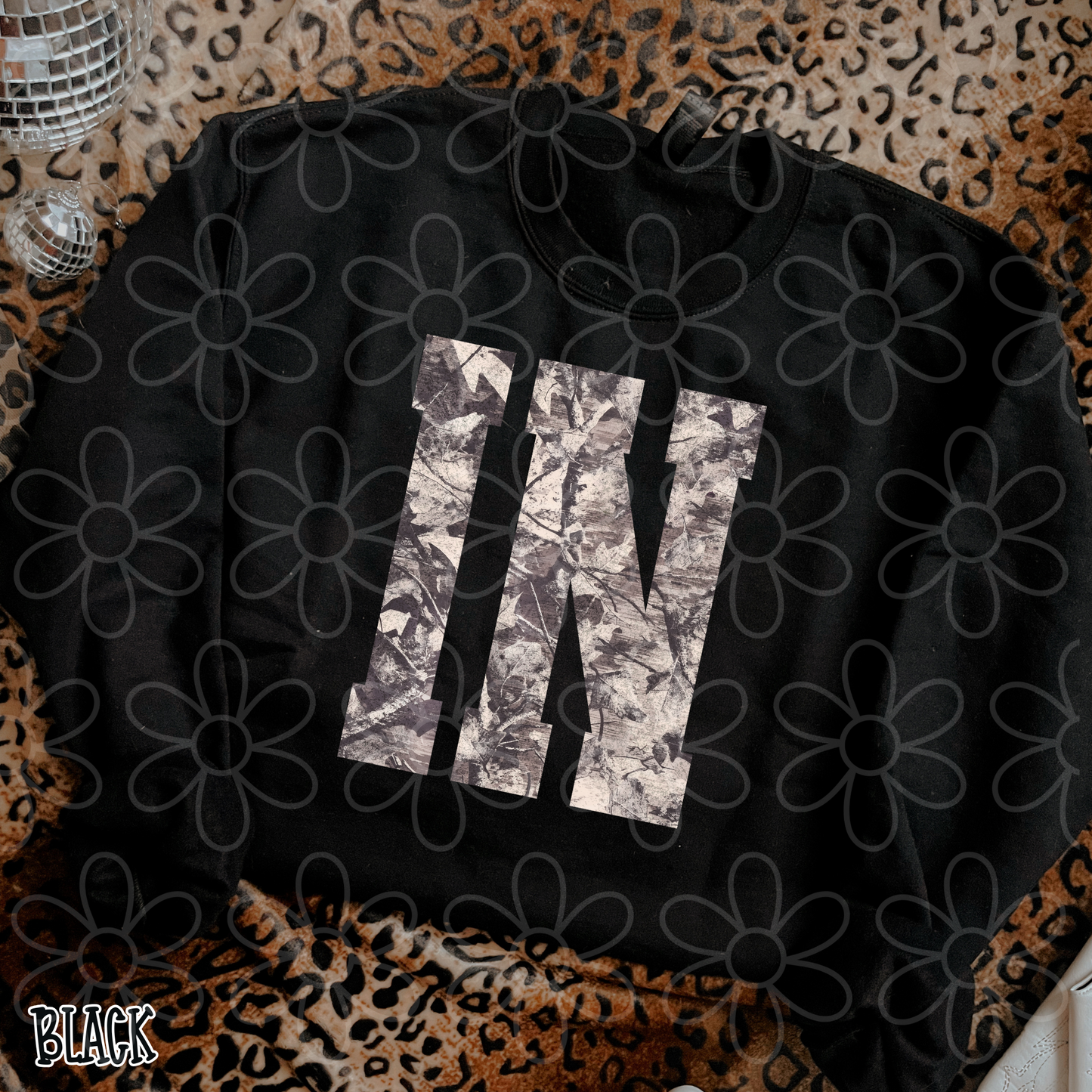 Leafy Camo State Abbreviations (Multiple Options) ( DTF Transfer