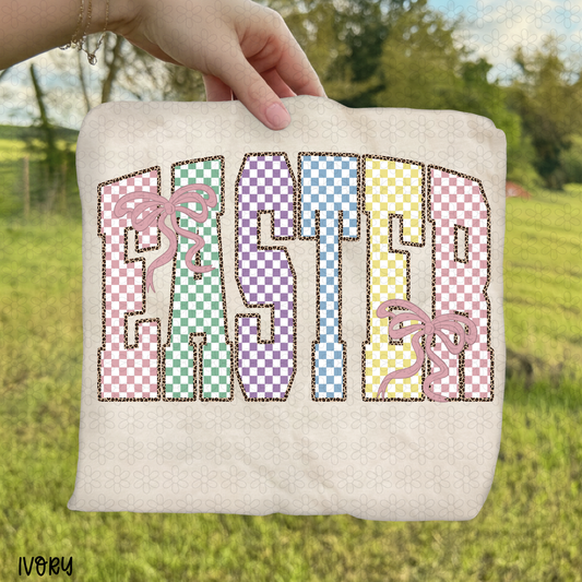 Pastel Checkered Leopard Easter DTF Transfer