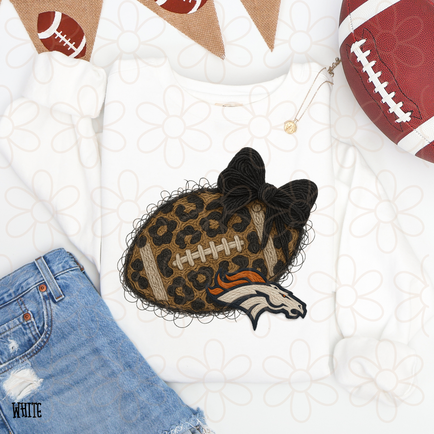 Leopard Faux Football Teams (Multiple Options) Completed Tee