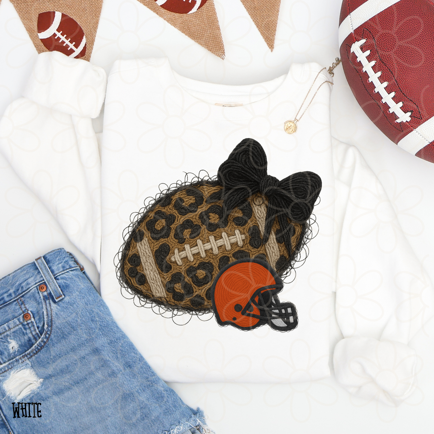 Leopard Faux Football Teams (Multiple Options) Completed Tee
