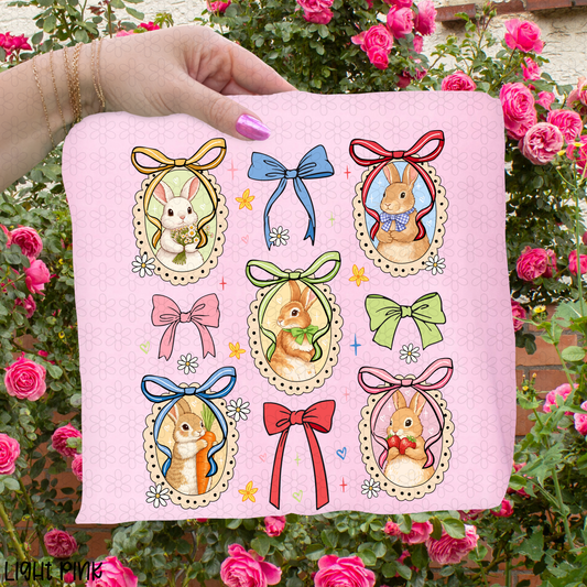 Coquette Framed Bunnies Completed Tee