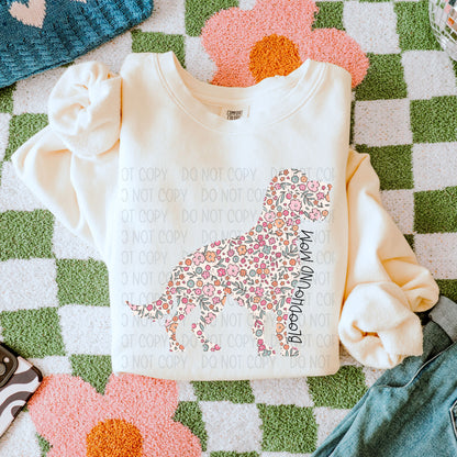Dog Floral  ( Multiple Options NO CUSTOMS )DTF Transfer