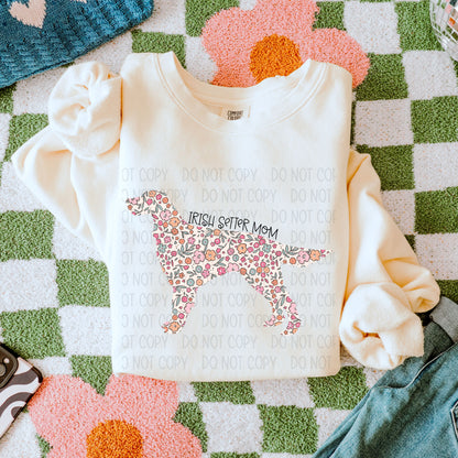 Dog Floral  ( Multiple Options NO CUSTOMS )DTF Transfer