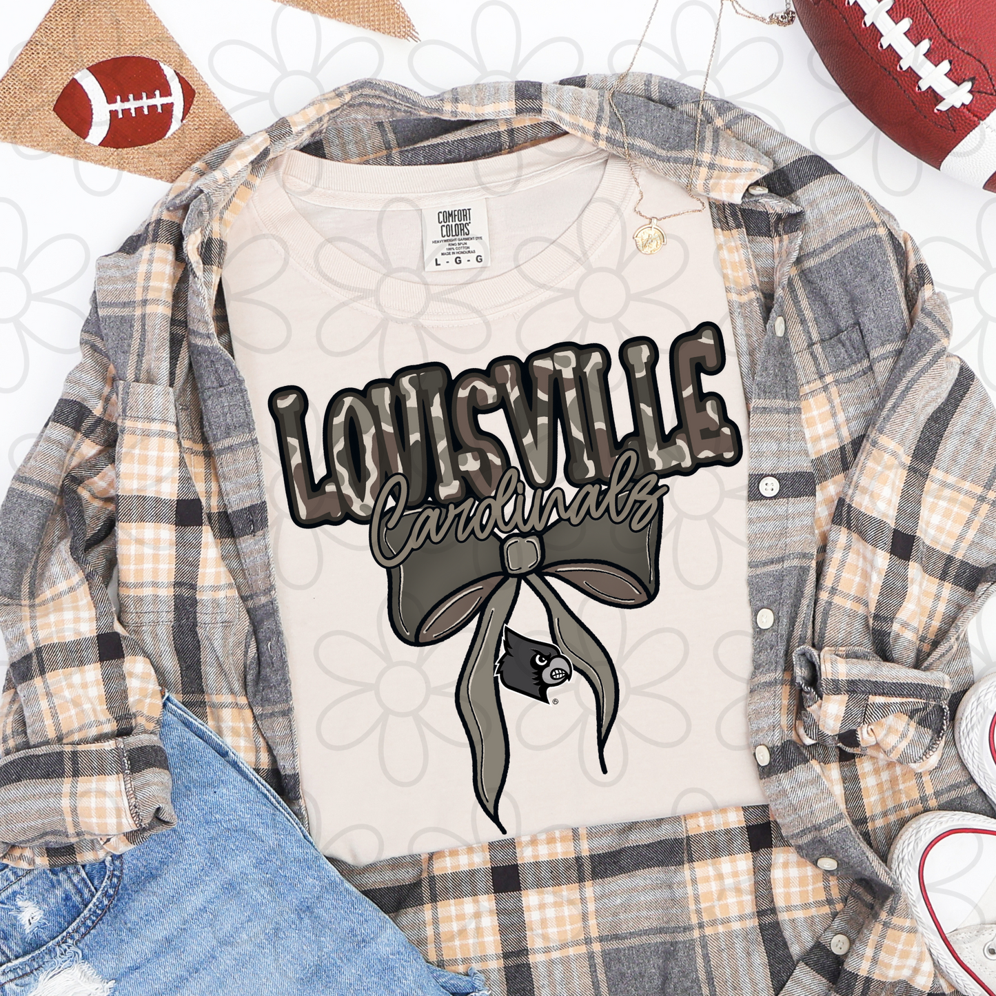 Camo Sports Teams Bow (Multiple Options) Completed Tee
