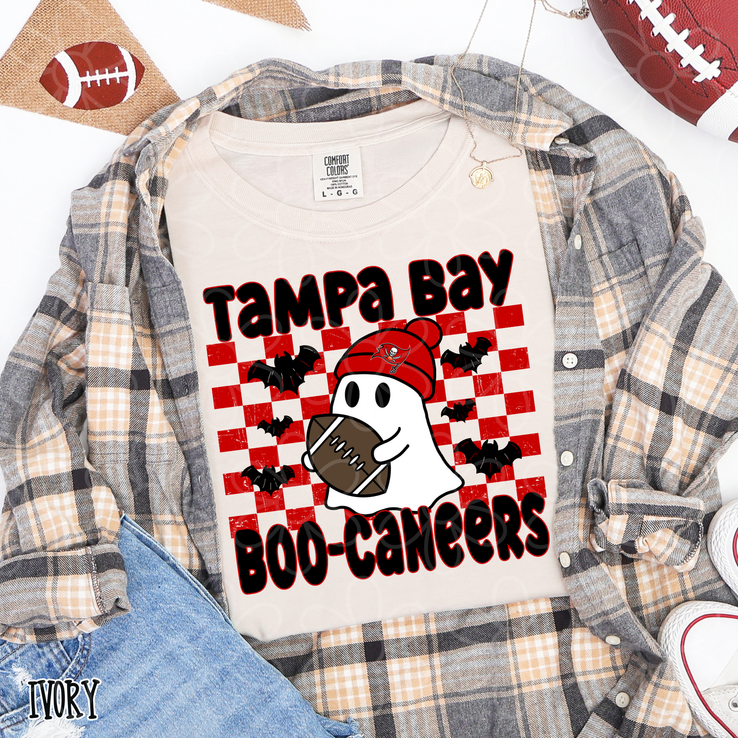 Ghost Boo Football Teams (Multiple Options) Completed Tee