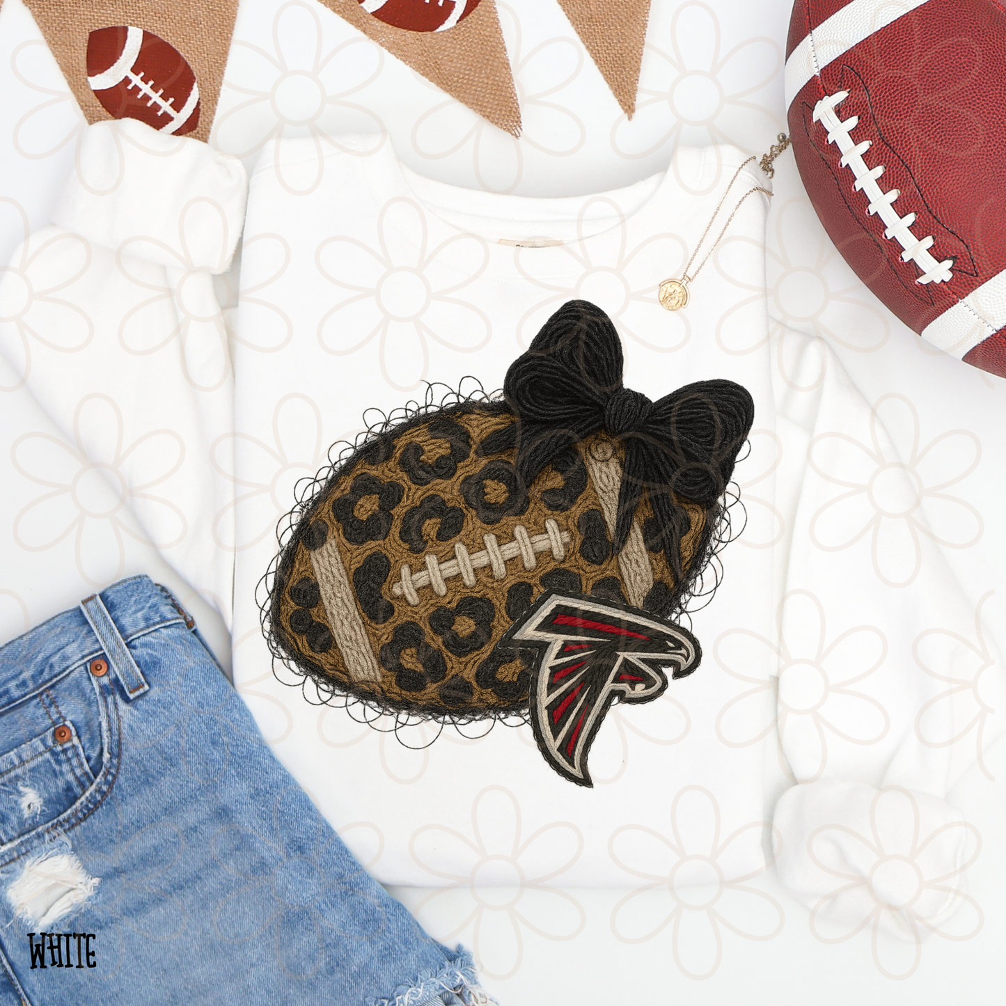 Leopard Faux Football Teams (Multiple Options) Completed Tee