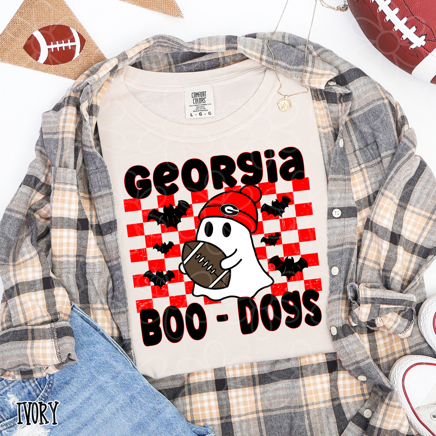 Ghost Boo Football Teams (Multiple Options) Completed Tee