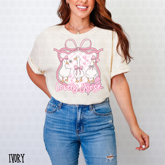 Pink Coquette Lovely Goose Completed Tee