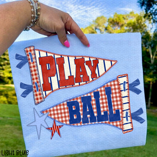 Play Ball Pendant Flags Completed Tee